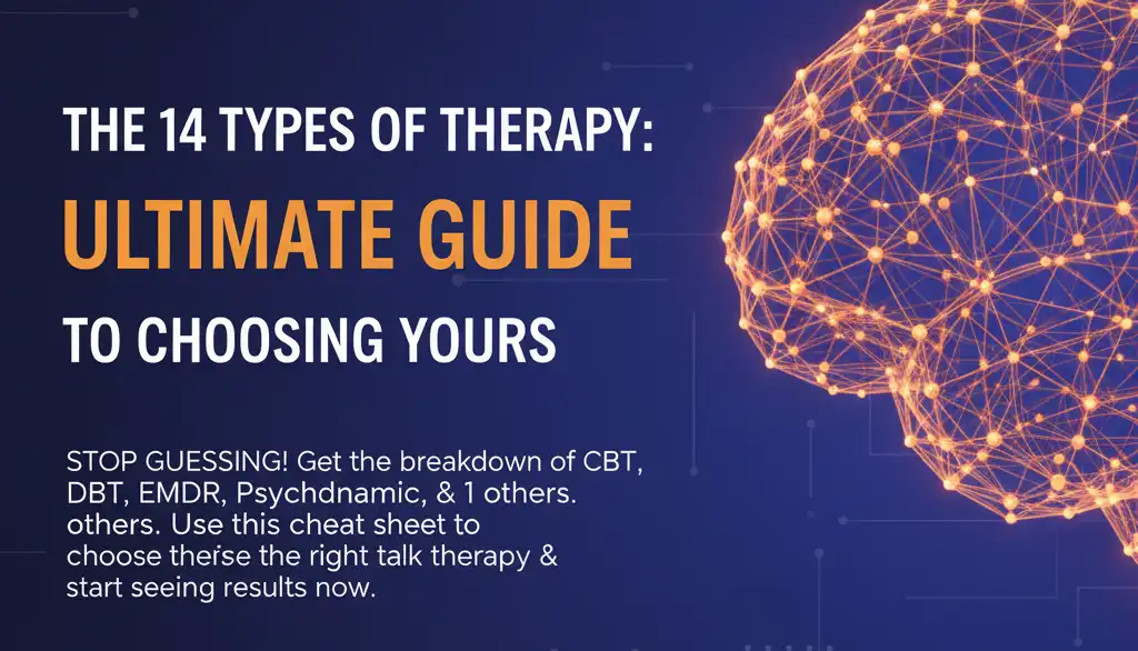 Stop Guessing The 14 Types of Therapy Ultimate Guide to Choosing Yours What is Psychotherapy (Talk Therapy)? What is Cognitive Behavioral Therapy (CBT)? What is Dialectical Behavior Therapy (DBT)? What is Psychodynamic Therapy? What is Psychoanalysis? What is Interpersonal Therapy (IPT)? What is Humanistic Therapy (Person-Centered Therapy)? What is Gestalt Therapy? What is Eye Movement Desensitization and Reprocessing (EMDR)? What is Exposure Therapy? What is Family Therapy? What is Couples Counseling? What is Group Therapy?