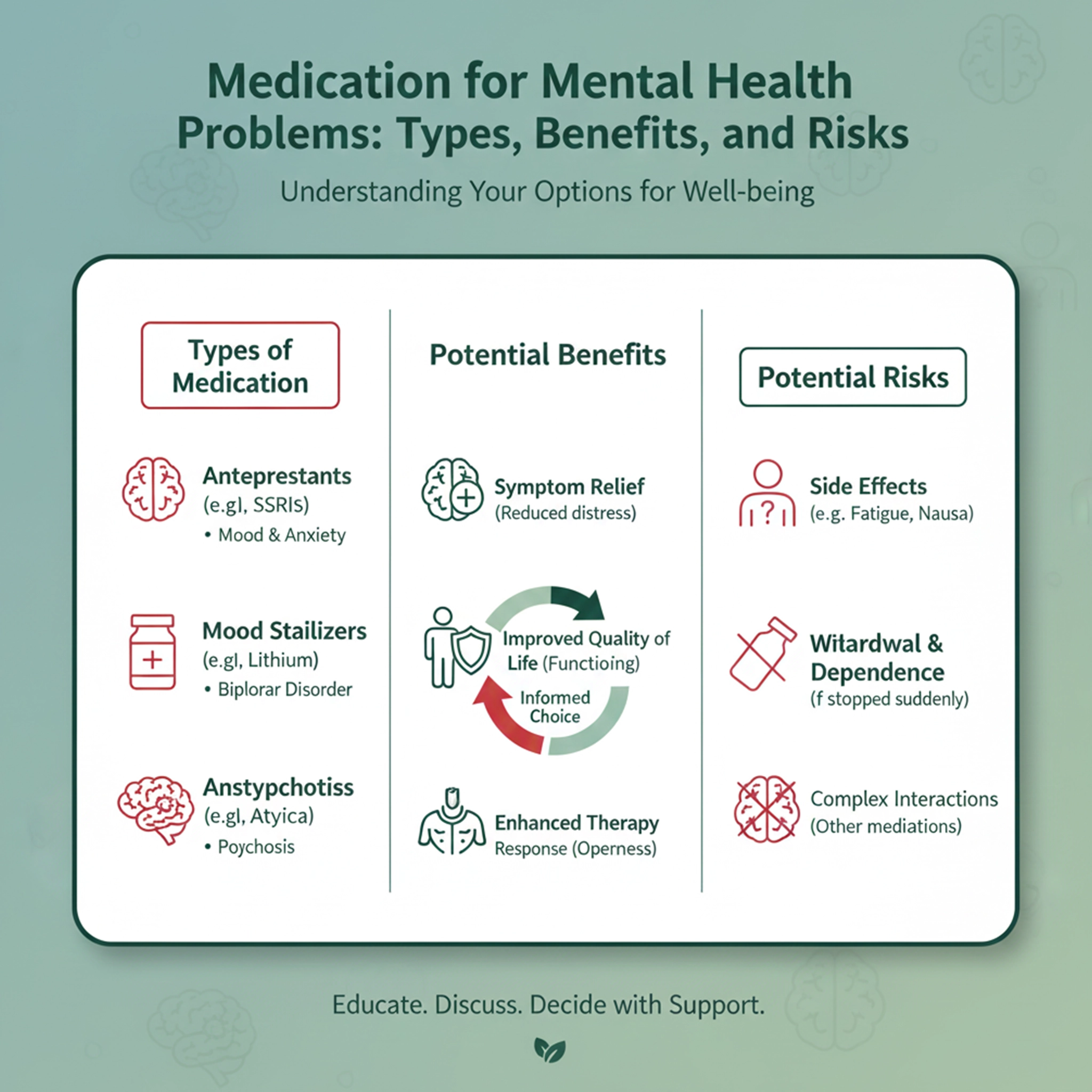 Medication for Mental Health Problems: Types, Benefits, and Risks